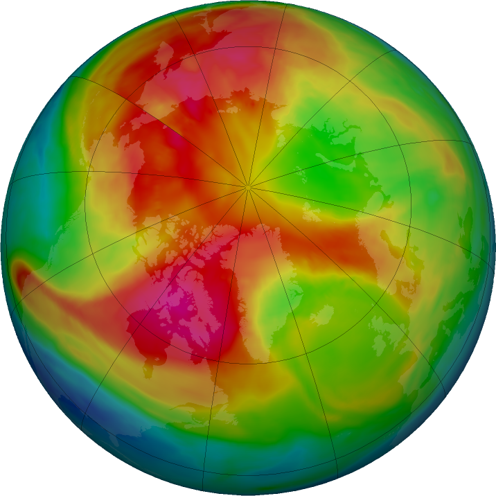 Arctic ozone map for 24 February 2023